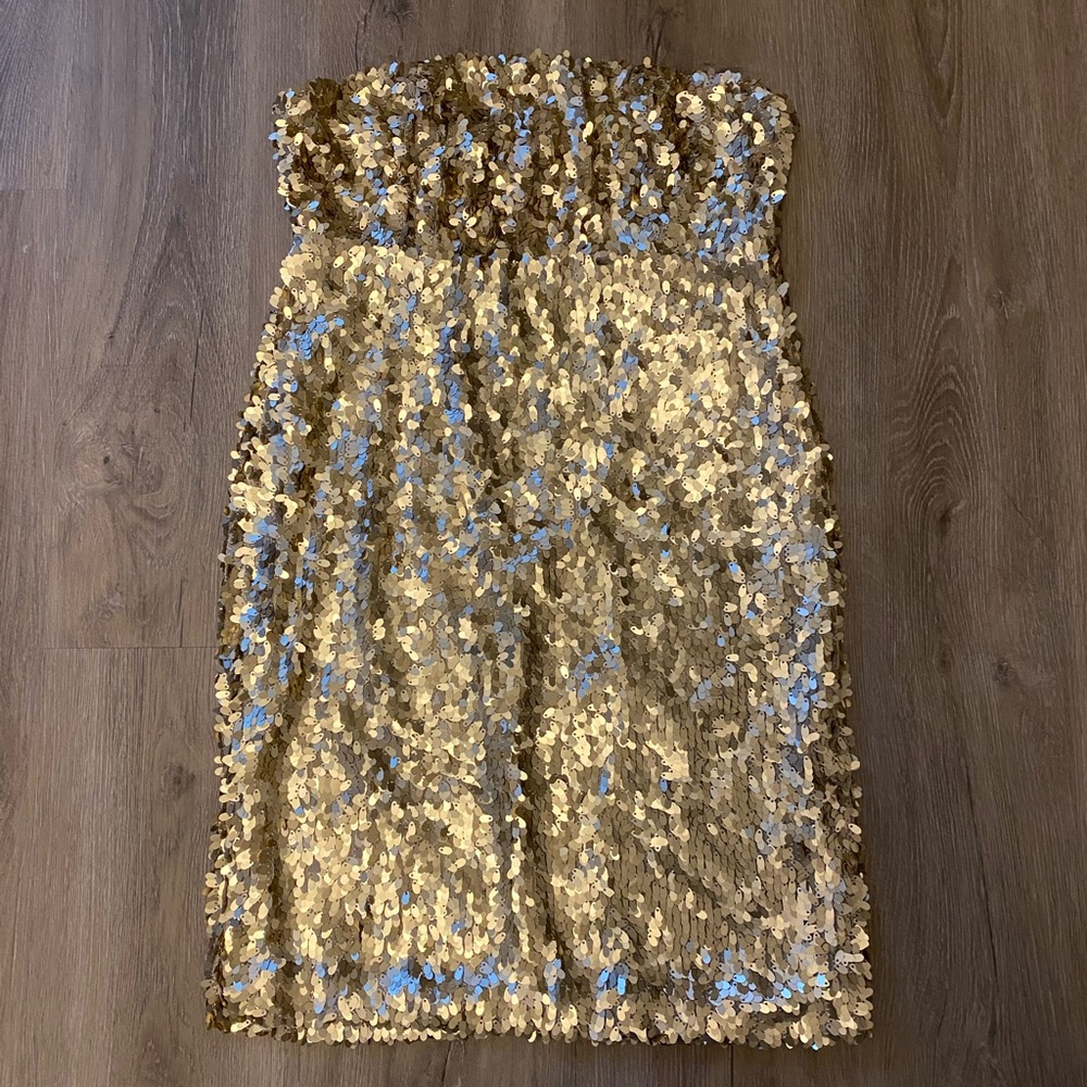 Sparkle & Fade Gold Sequin Detail Dress